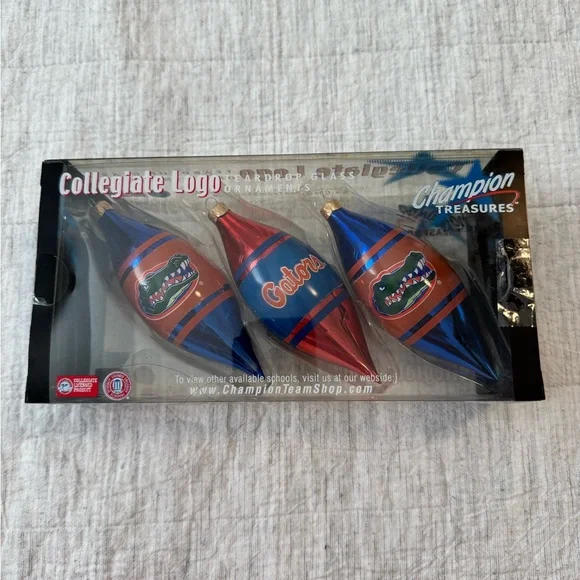 Florida Gators Holiday Ornament Set - Blue, Red, Orange - Picture 2 of 2